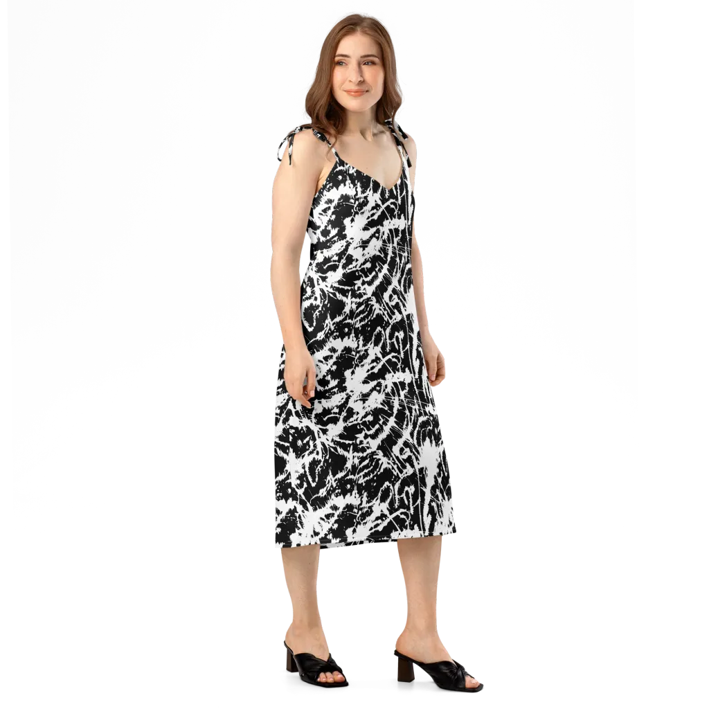 Monochrome Wild on Slip Dress — Right Front