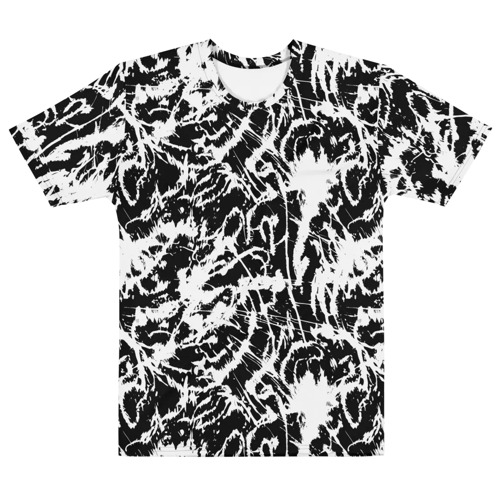 Monochrome Wild on Men's Cotton Crew Neck T-Shirt — Front