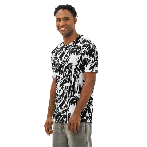 Monochrome Wild on a Men's Cotton Crew Neck T-Shirt