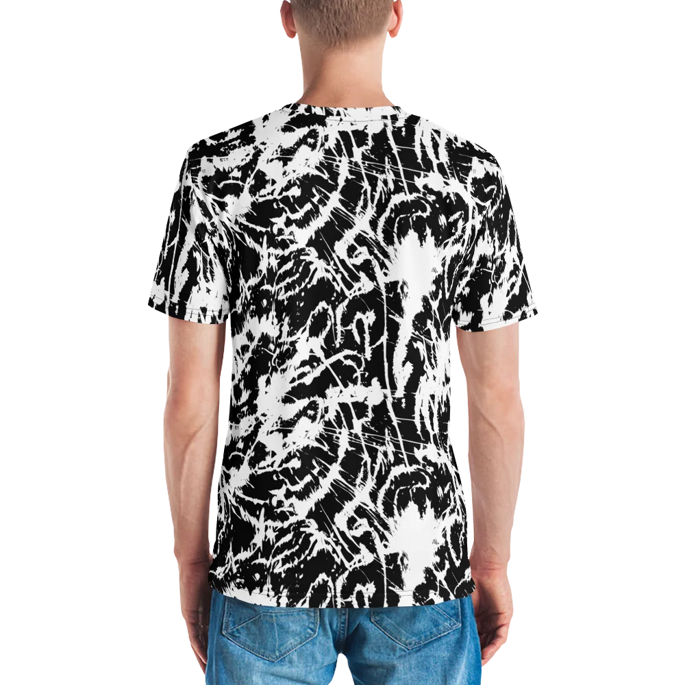Monochrome Wild on Men's Crew Neck T-Shirt — Back