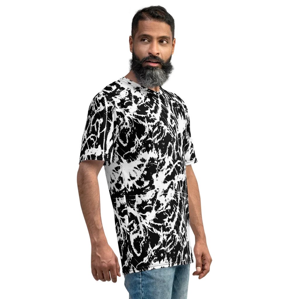 Monochrome Wild on Men's Crew Neck T-Shirt — Right