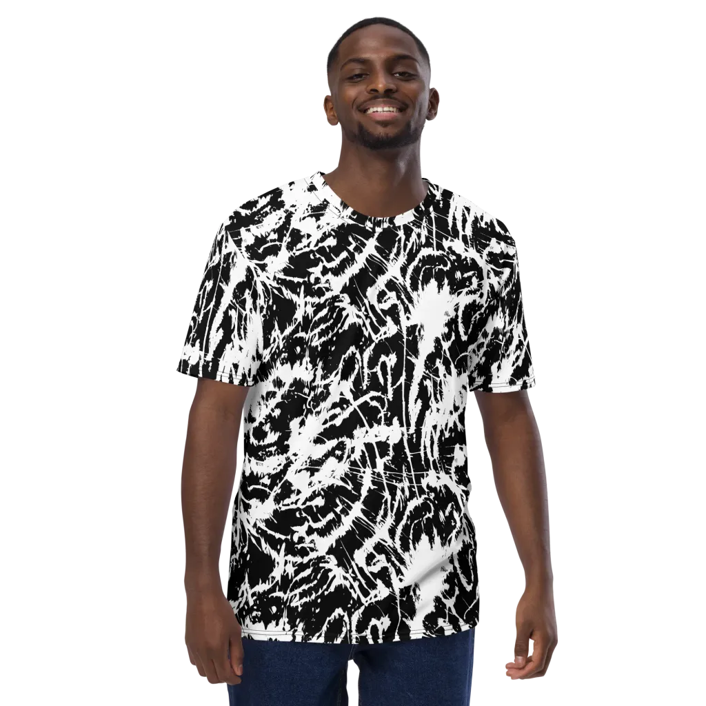 Monochrome Wild on Men's Crew Neck T-Shirt — Front