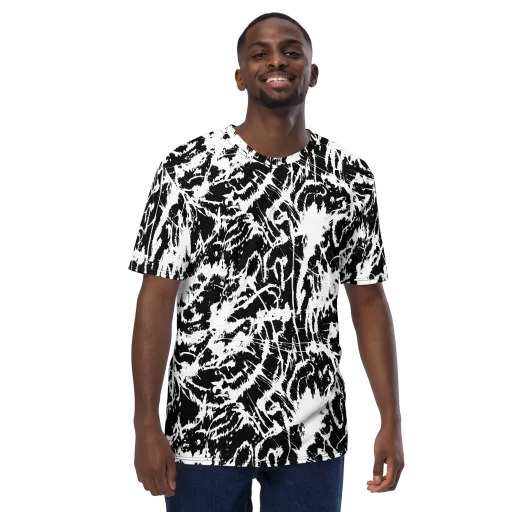 Monochrome Wild on a Men's Crew Neck T-Shirt