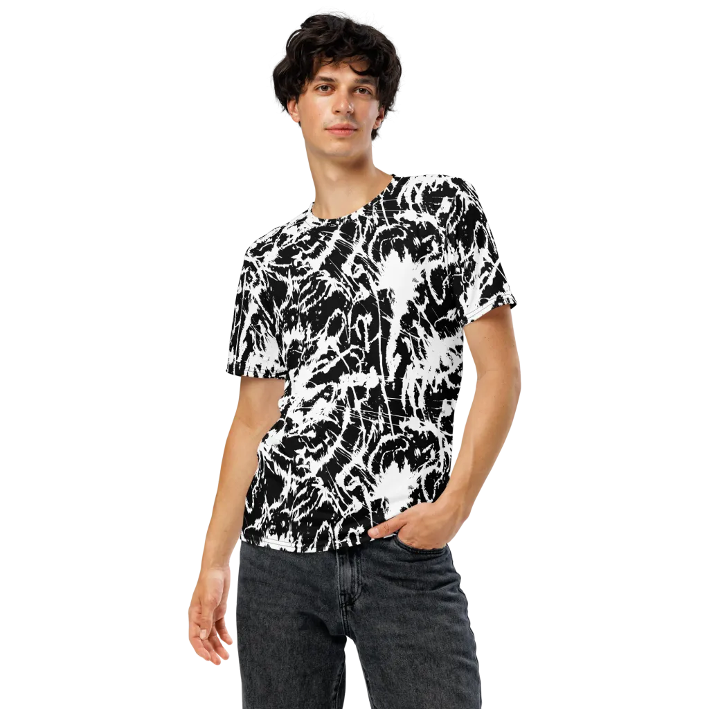 Monochrome Wild on Men's Crew Neck T-Shirt — Front
