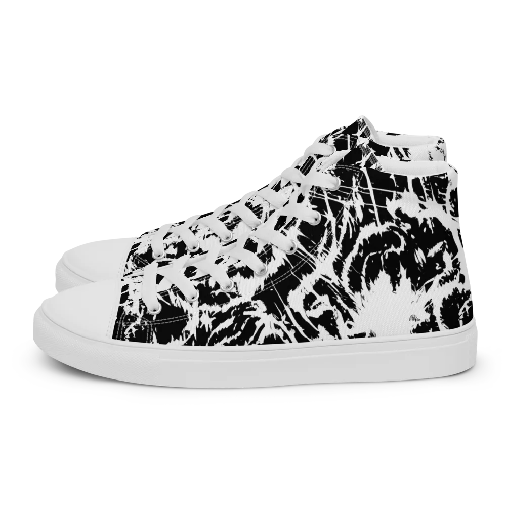 Monochrome Wild on Men's High Top Canvas Shoes — Left