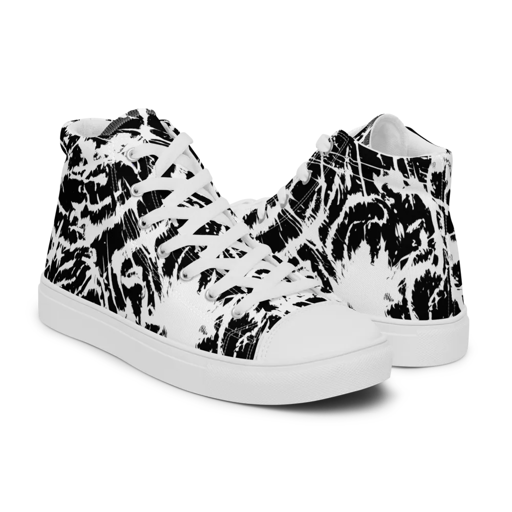 Monochrome Wild on Men's High Top Canvas Shoes — Right