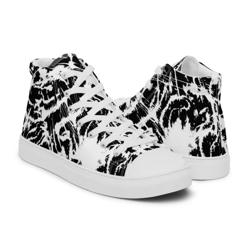 Monochrome Wild on a Men's High Top Canvas Shoes