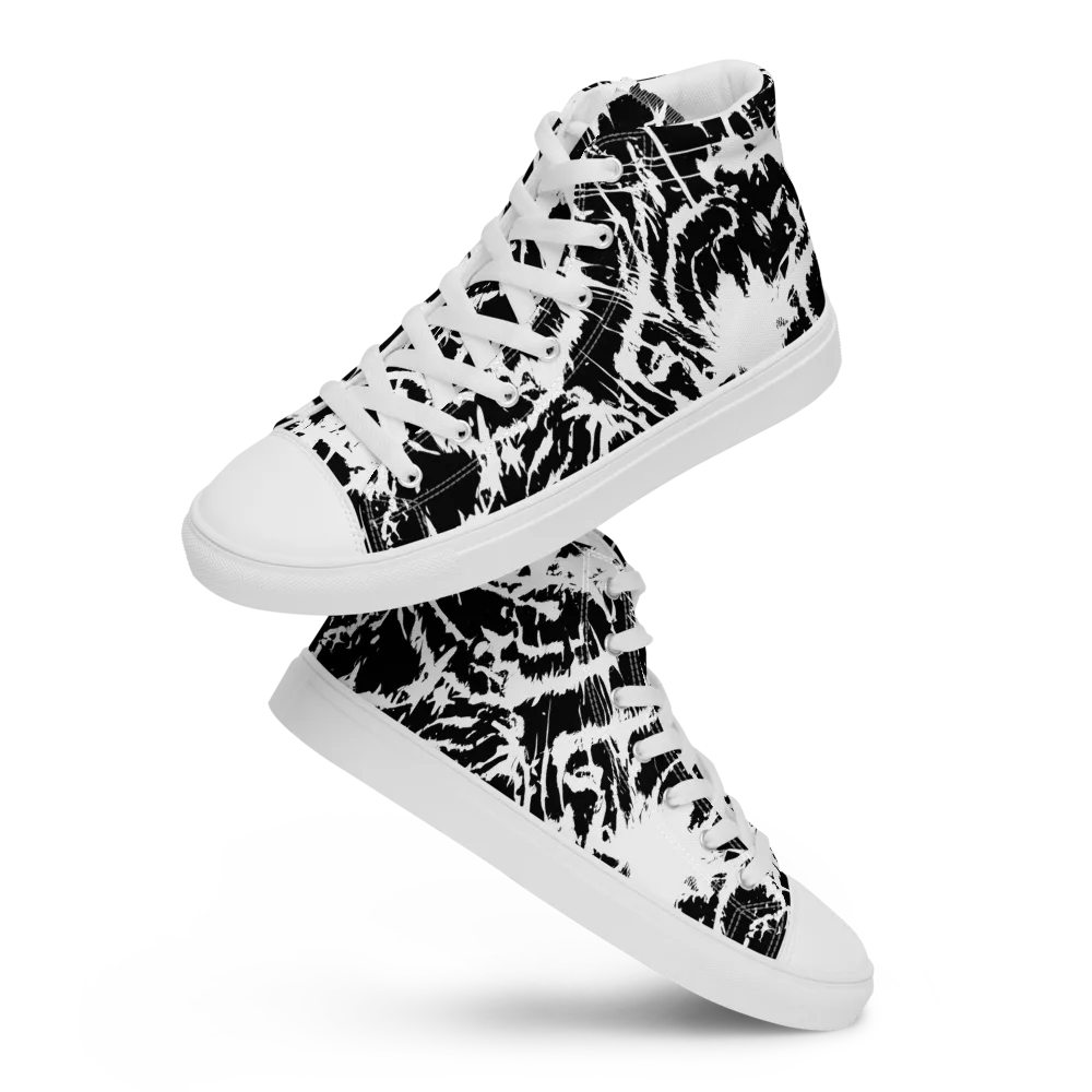 Monochrome Wild on Men's High Top Canvas Shoes — Front
