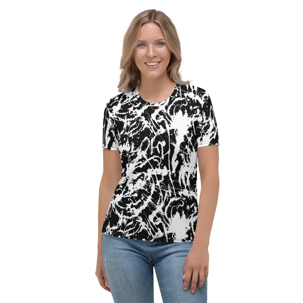 Monochrome Wild on Women's Crew Neck T-Shirt — Front