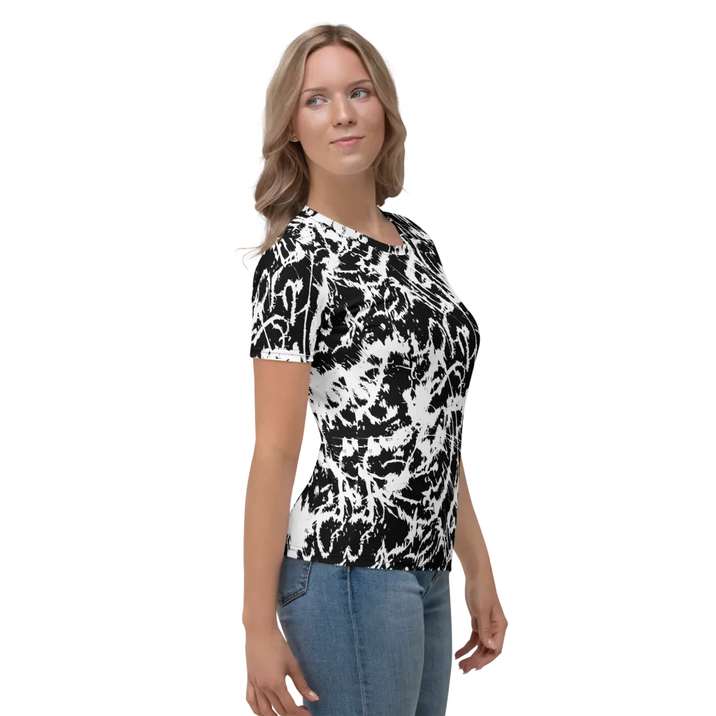 Monochrome Wild on Women's Crew Neck T-Shirt — Right