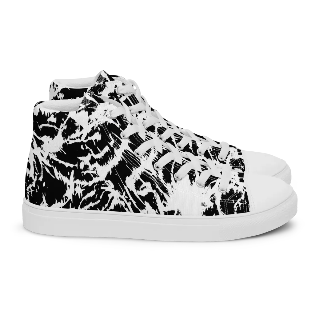 Monochrome Wild on Women's High Top Canvas Shoes — Right