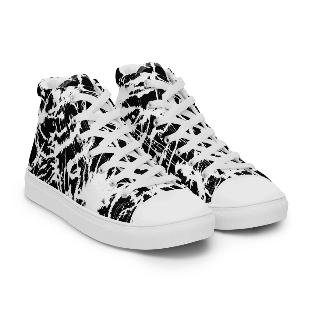 Monochrome Wild on Women's High Top Canvas Shoes — Right Front