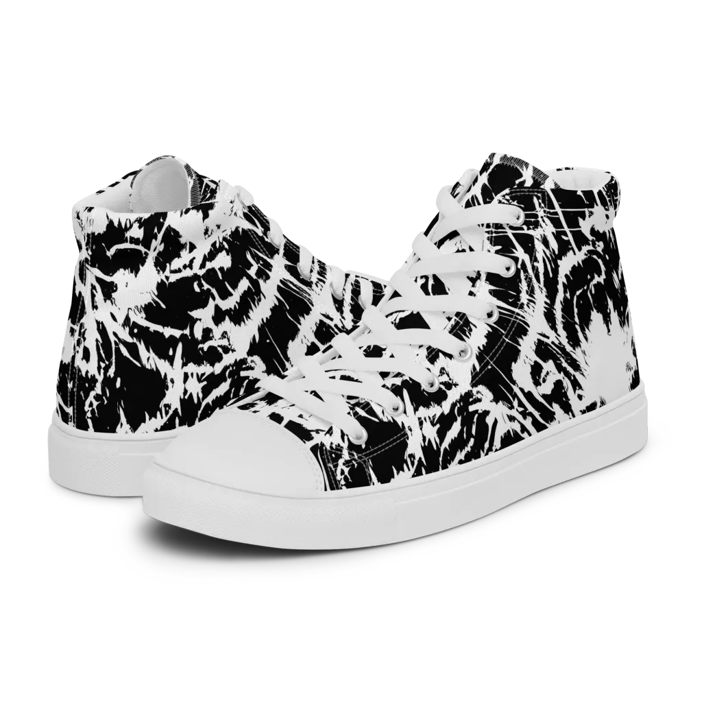 Monochrome Wild on Women's High Top Canvas Shoes — Left