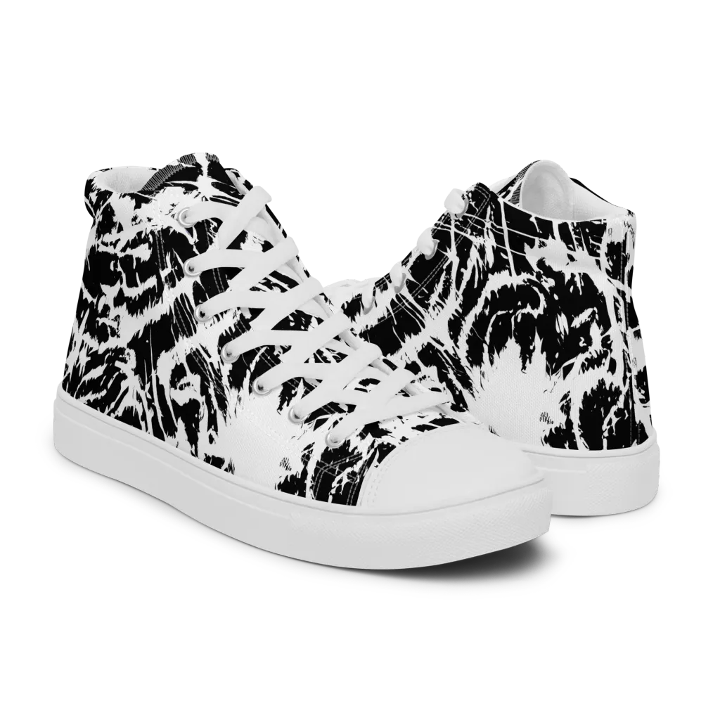 Monochrome Wild on Women's High Top Canvas Shoes — Right