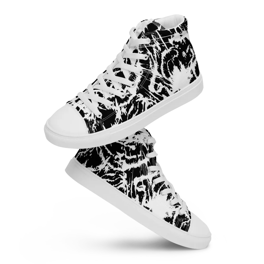 Monochrome Wild on Women's High Top Canvas Shoes — Front