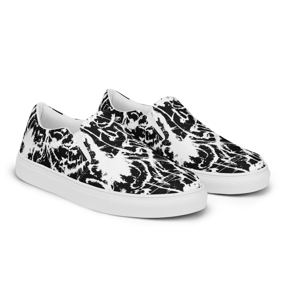 Monochrome Wild on Men's Slip-On Canvas Shoes — Right Front