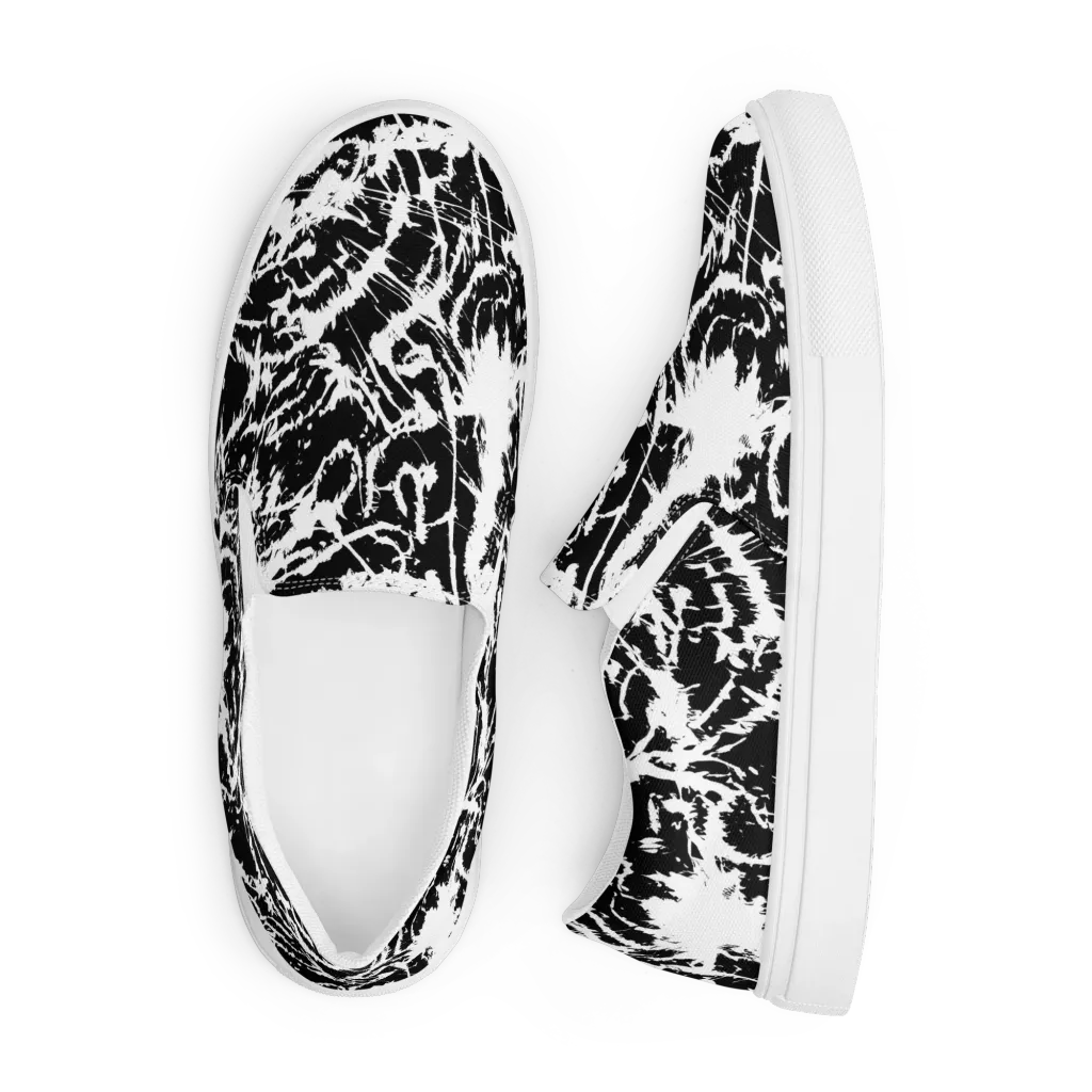 Monochrome Wild on Men's Slip-On Canvas Shoes — Front