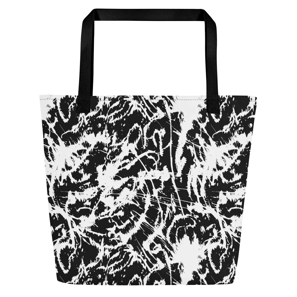 Monochrome Wild on Large Tote Bag W/ Pocket — Front