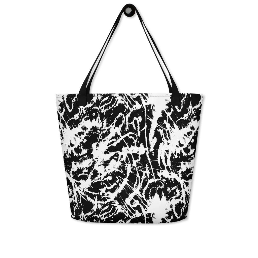 Monochrome Wild on Large Tote Bag W/ Pocket — Front
