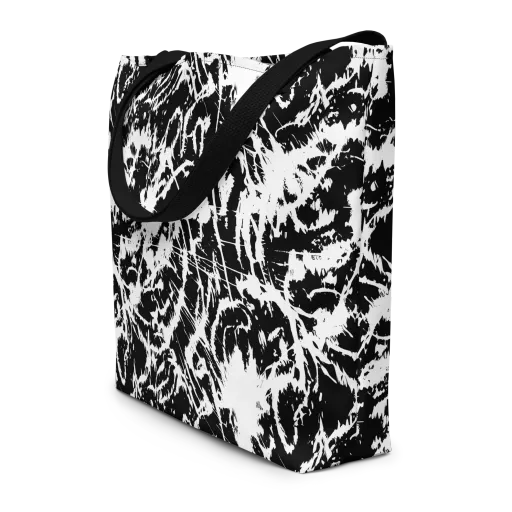 Monochrome Wild on a Large Tote Bag W/ Pocket