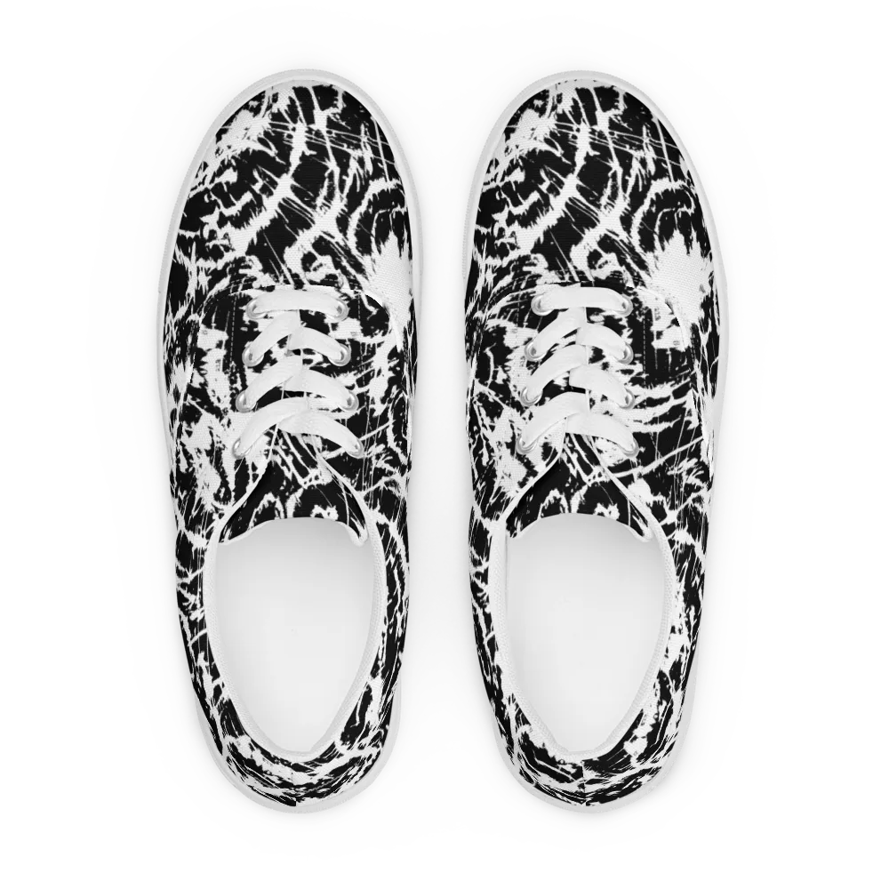 Monochrome Wild on Men's Lace-Up Canvas Shoes — Front