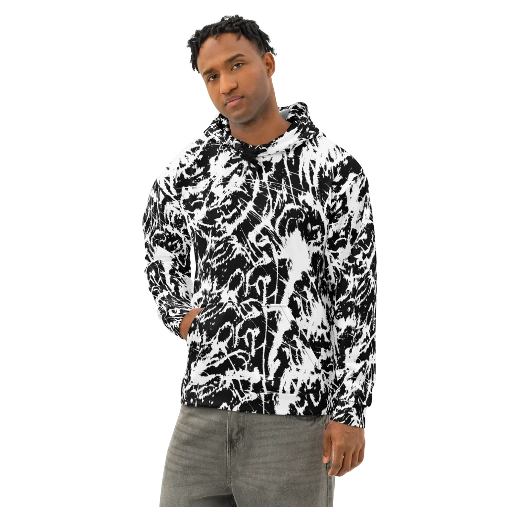 Monochrome Wild on Cotton Hoodie — Left Front