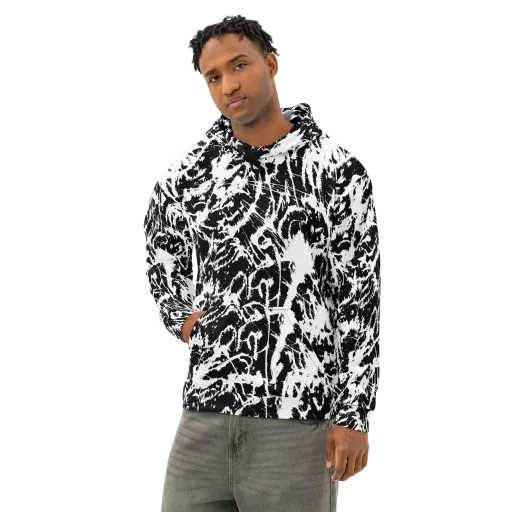 Monochrome Wild on a Cotton Hoodie
