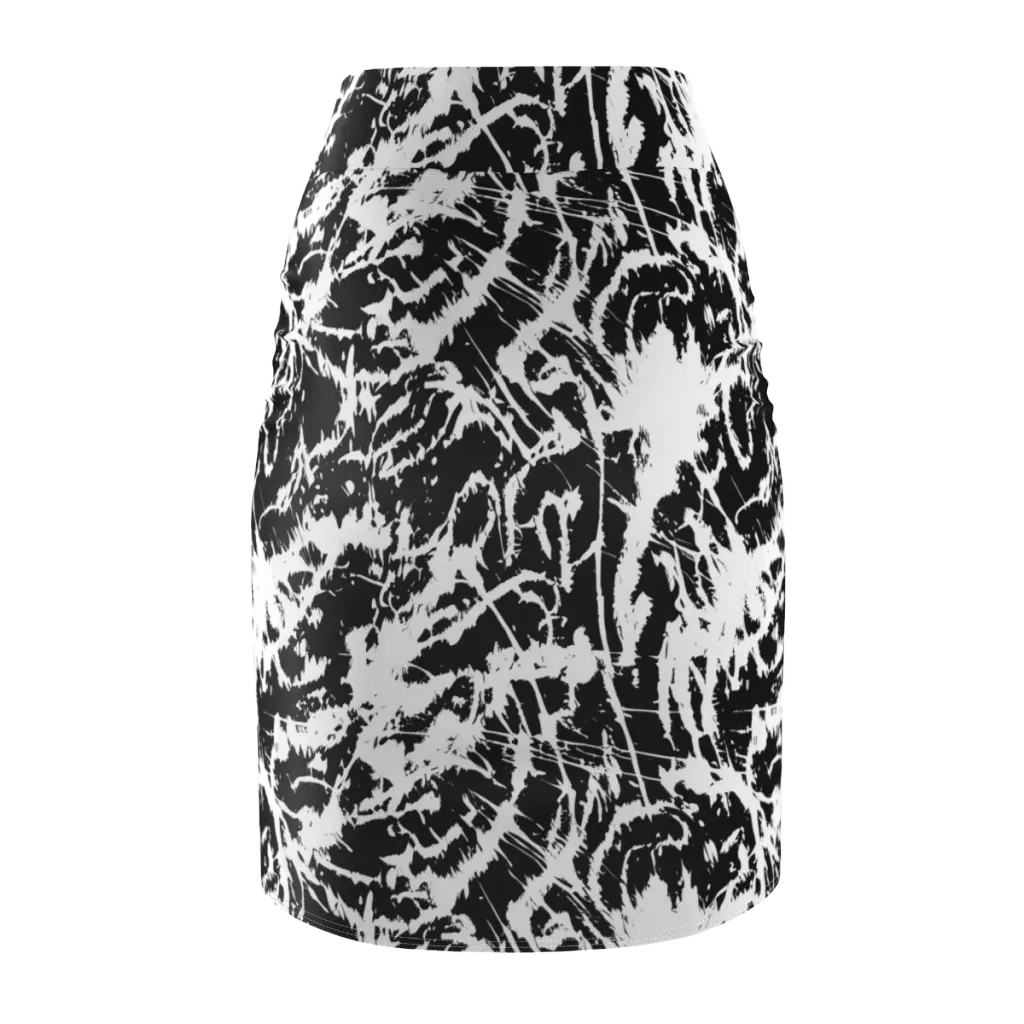 Monochrome Wild on Pencil Skirt — Back