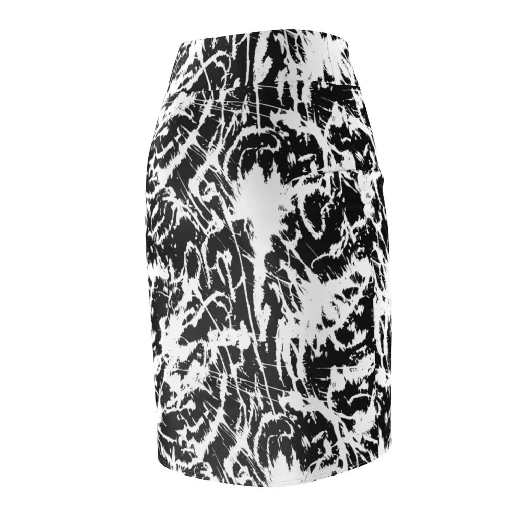 Monochrome Wild on Pencil Skirt — Back Side