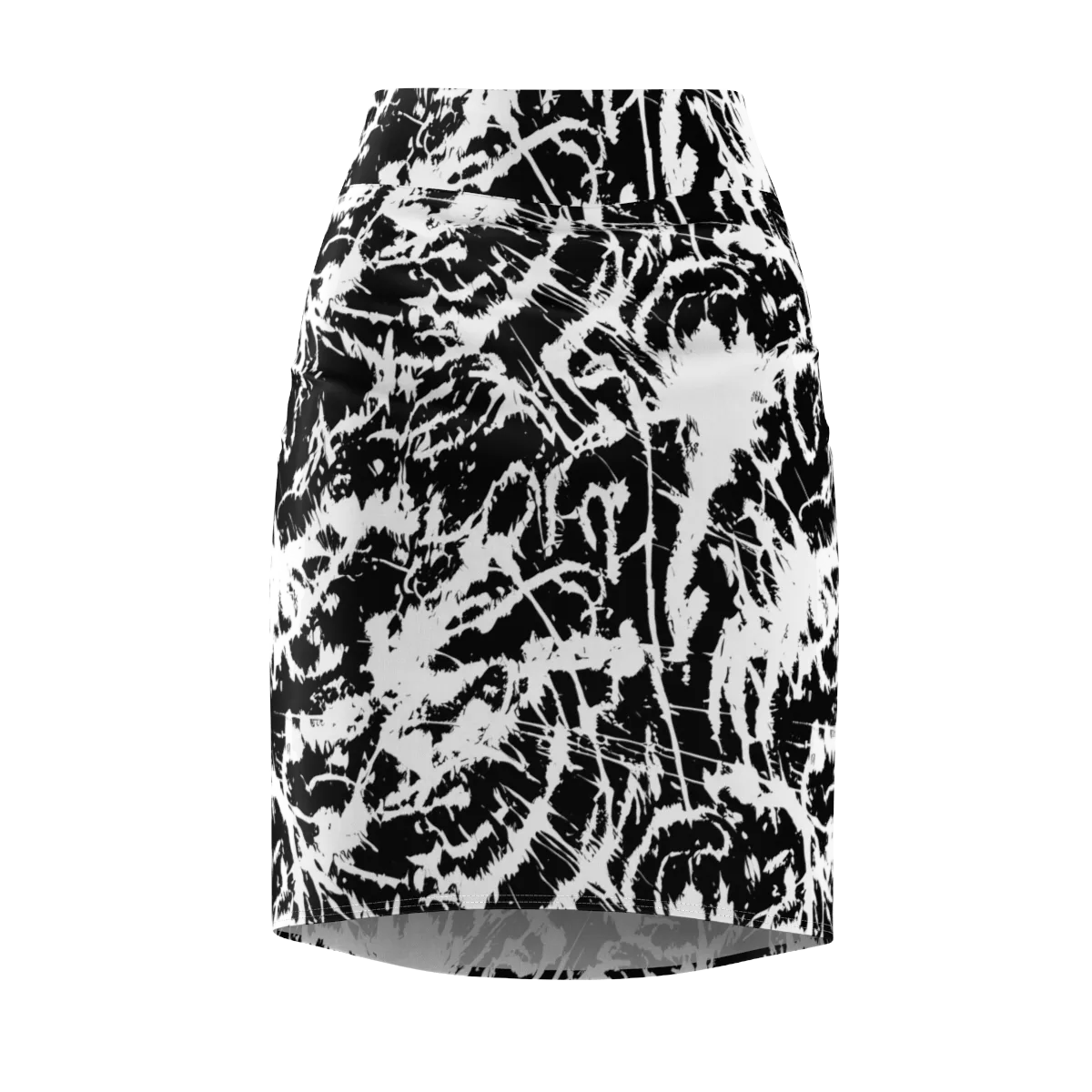 Monochrome Wild on Pencil Skirt — Front