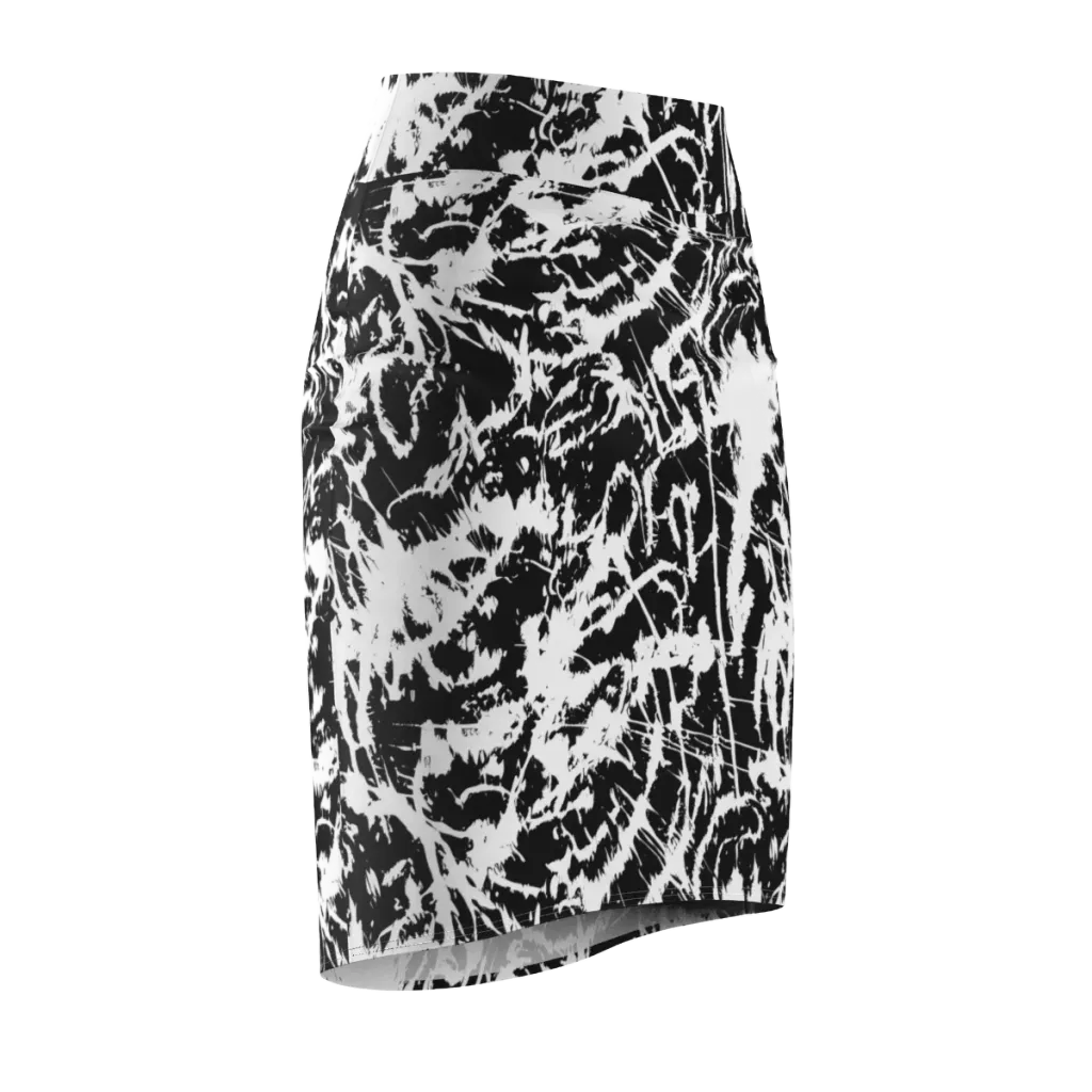 Monochrome Wild on Pencil Skirt — Front Side