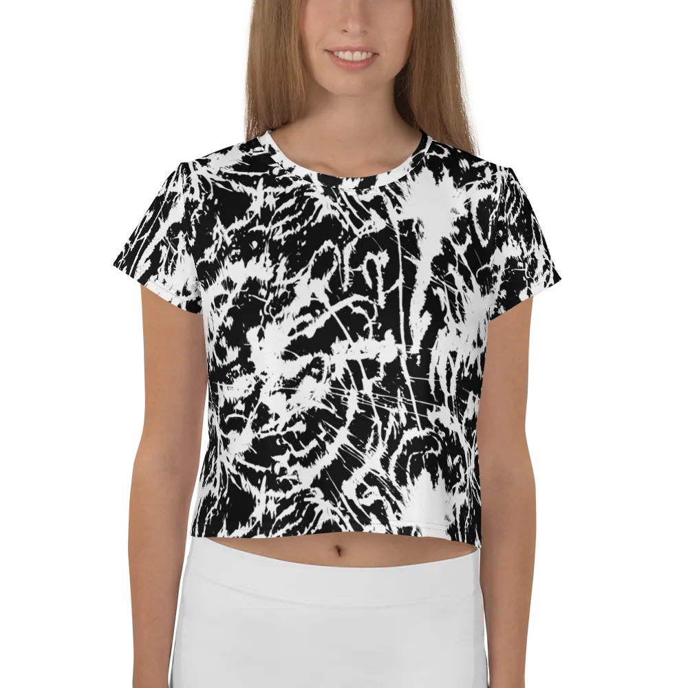 Monochrome Wild on Crop Tee — Front