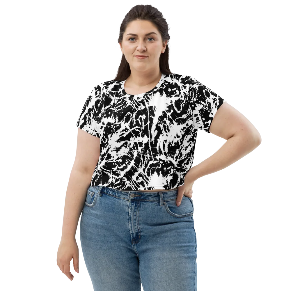 Monochrome Wild on Crop Tee — Front