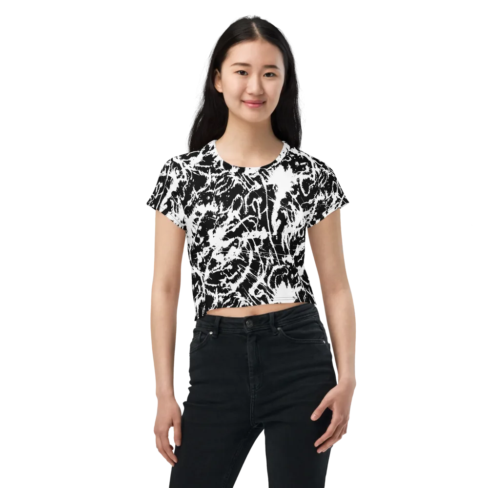 Monochrome Wild on Crop Tee — Front