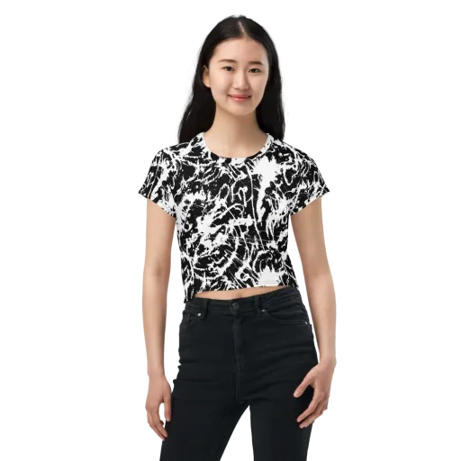 Monochrome Wild on a Crop Tee