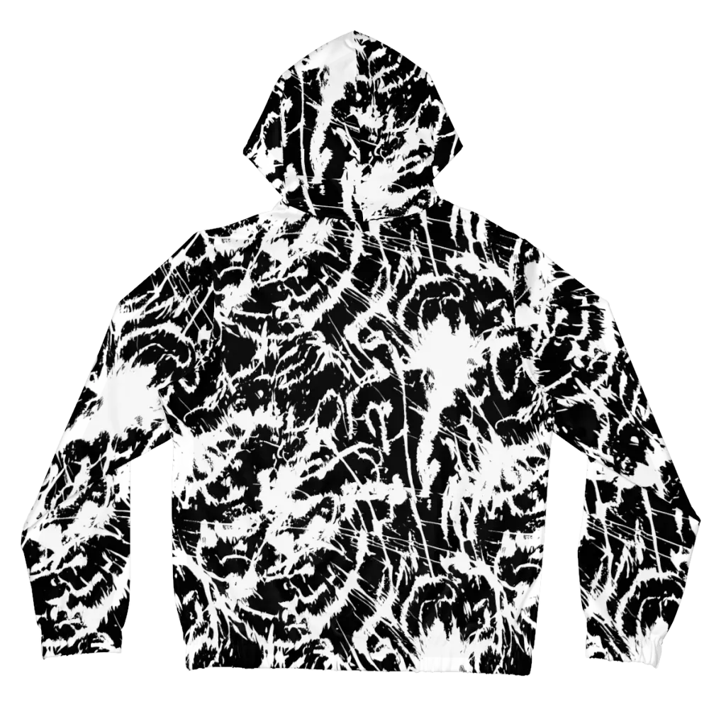Monochrome Wild on Women's Full-Zip Hoodie — Back