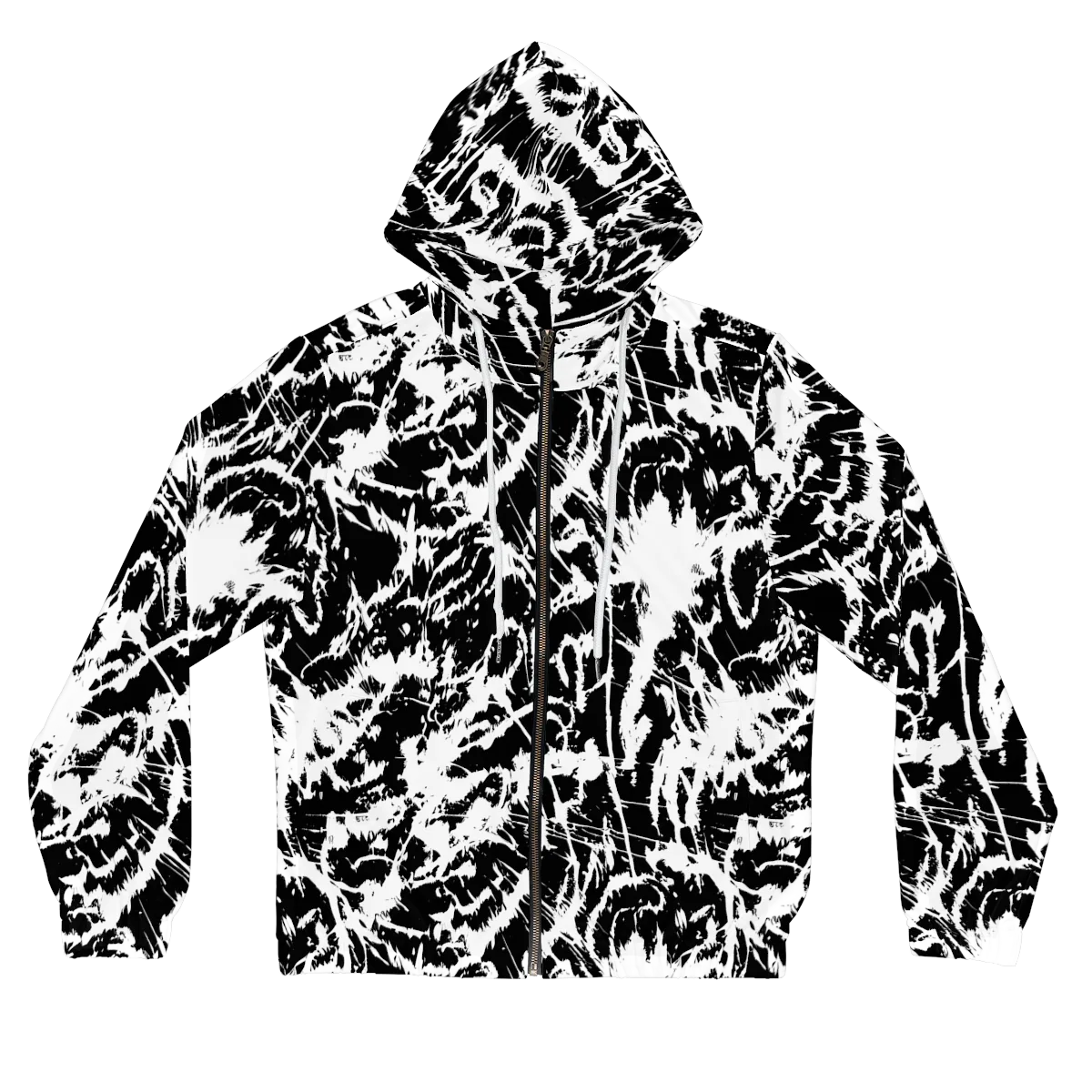 Monochrome Wild on Women's Full-Zip Hoodie — Front