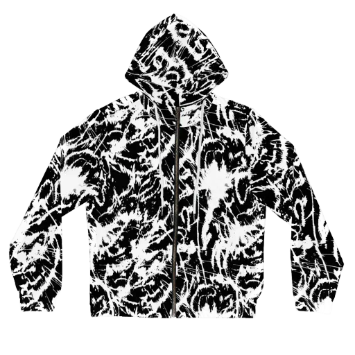 Monochrome Wild on a Women's Full-Zip Hoodie