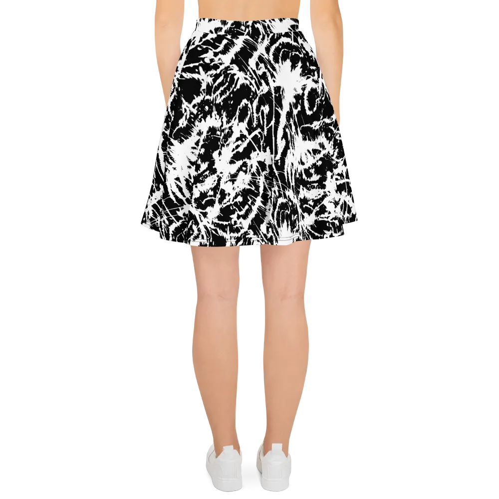 Monochrome Wild on Skater Skirt — Back
