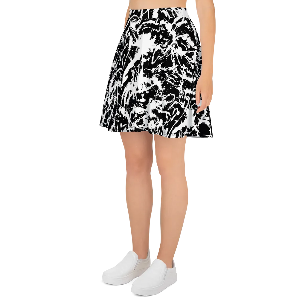 Monochrome Wild on Skater Skirt — Left