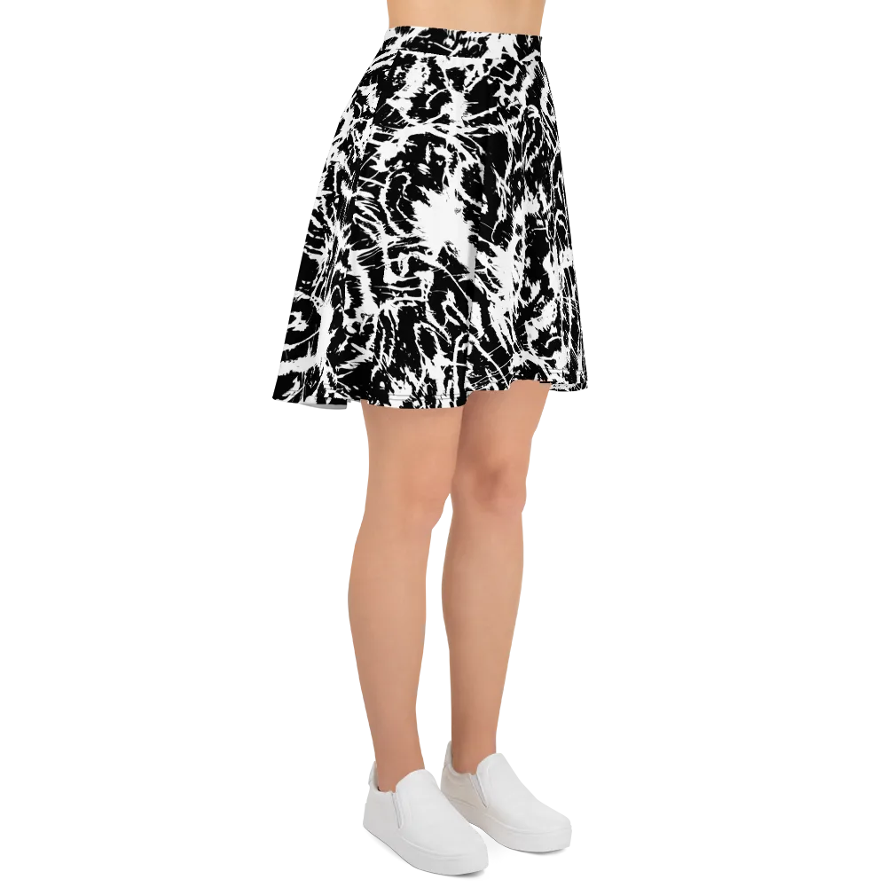 Monochrome Wild on Skater Skirt — Right