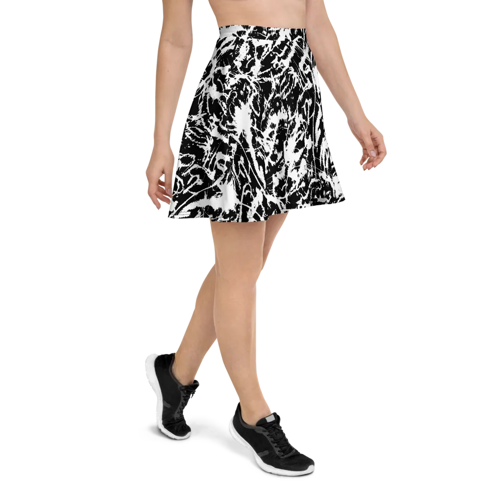 Monochrome Wild on Skater Skirt — Right