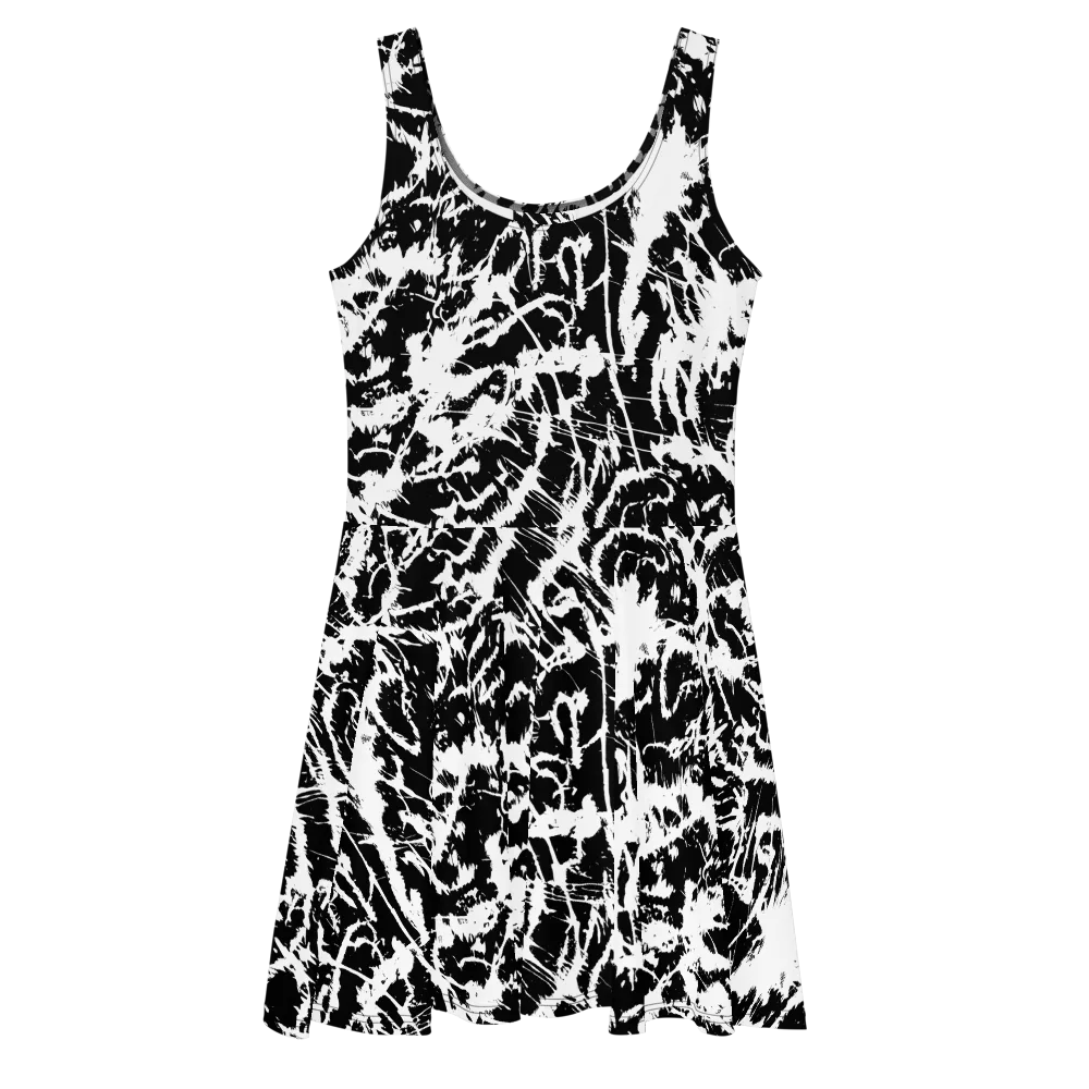 Monochrome Wild on Skater Dress — Front