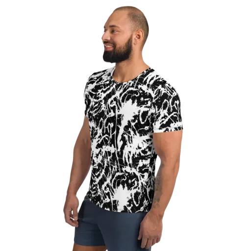 Monochrome Wild on a Men's Athletic T-Shirt