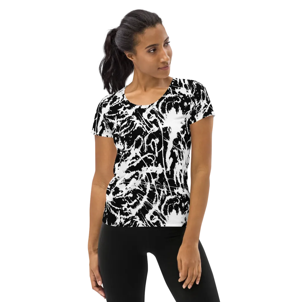 Monochrome Wild on Women's Athletic T-Shirt — Front