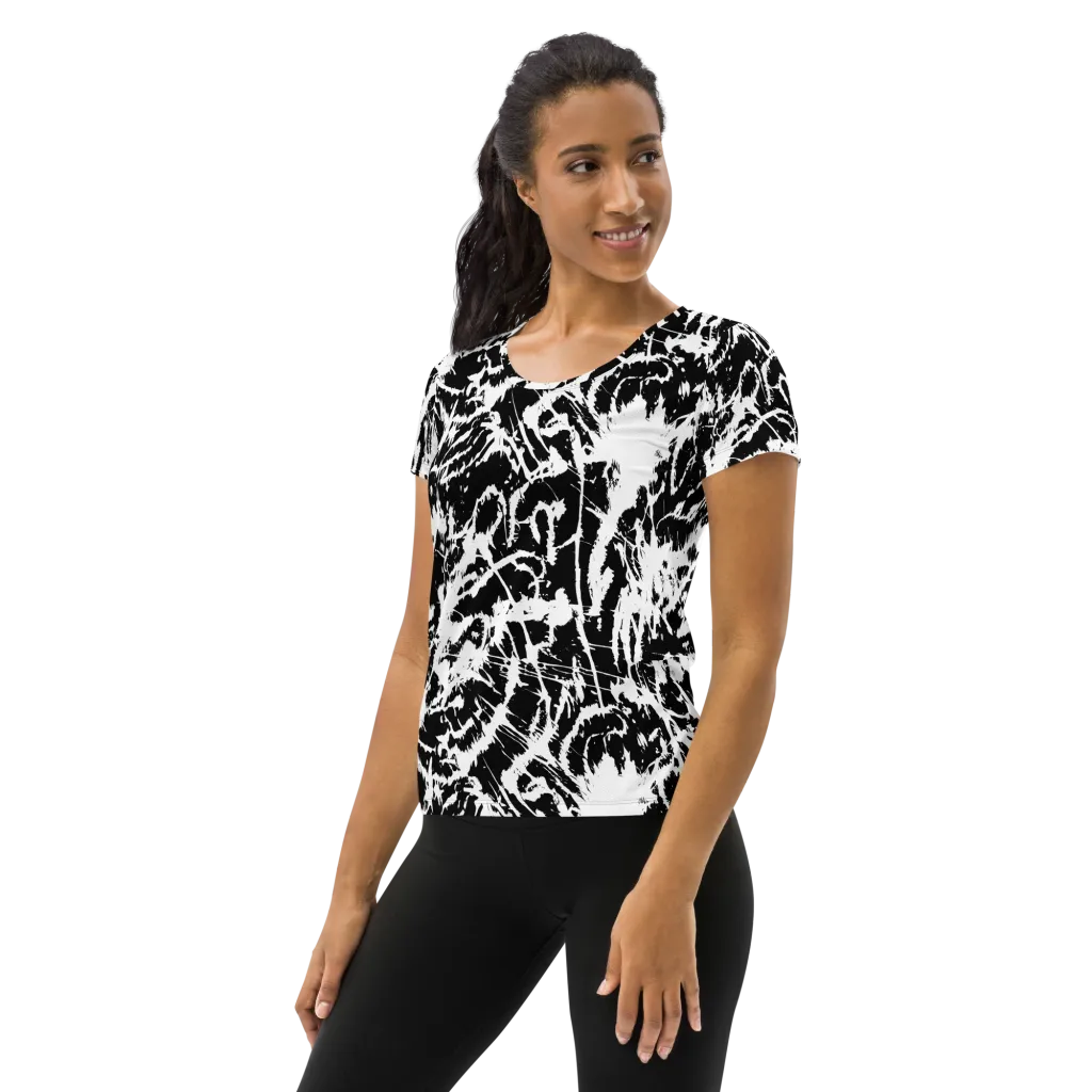 Monochrome Wild on Women's Athletic T-Shirt — Left