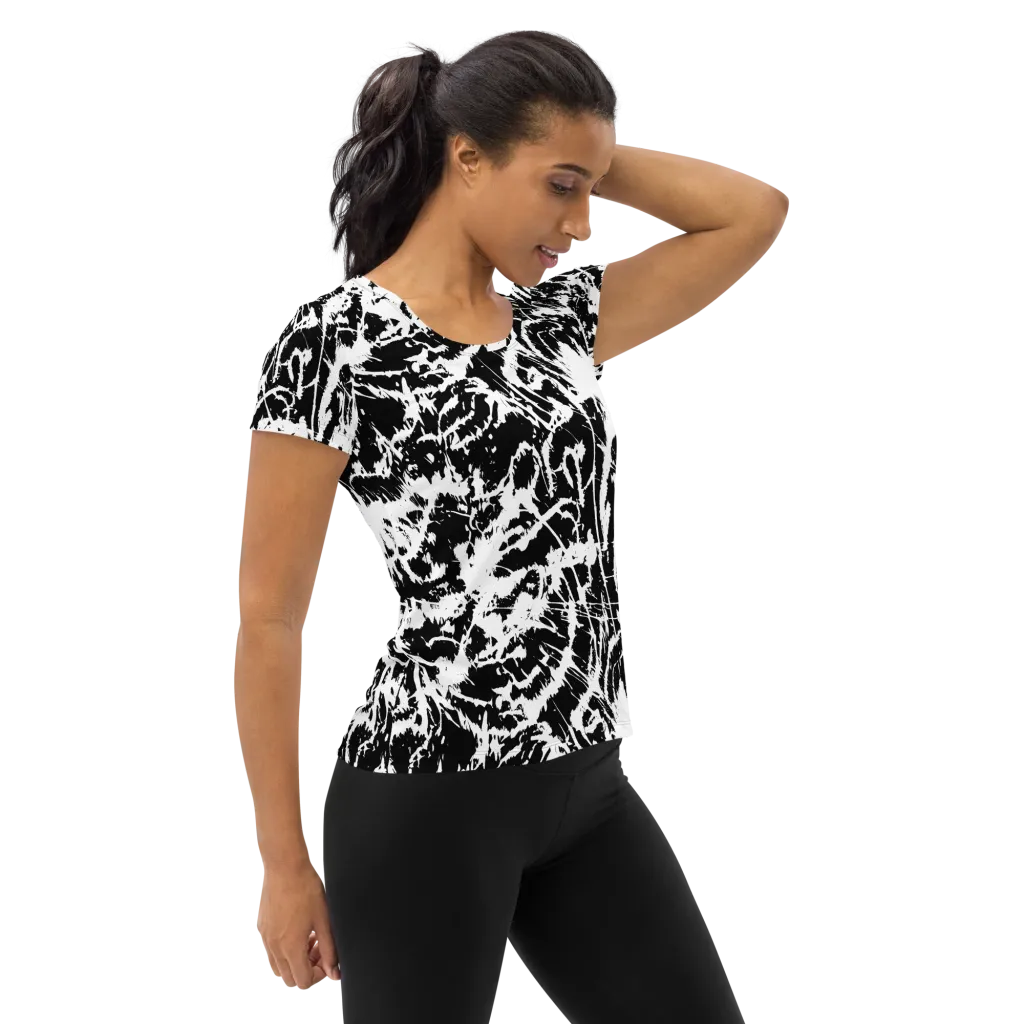 Monochrome Wild on Women's Athletic T-Shirt — Right