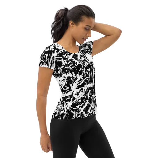 Monochrome Wild on a Women's Athletic T-Shirt