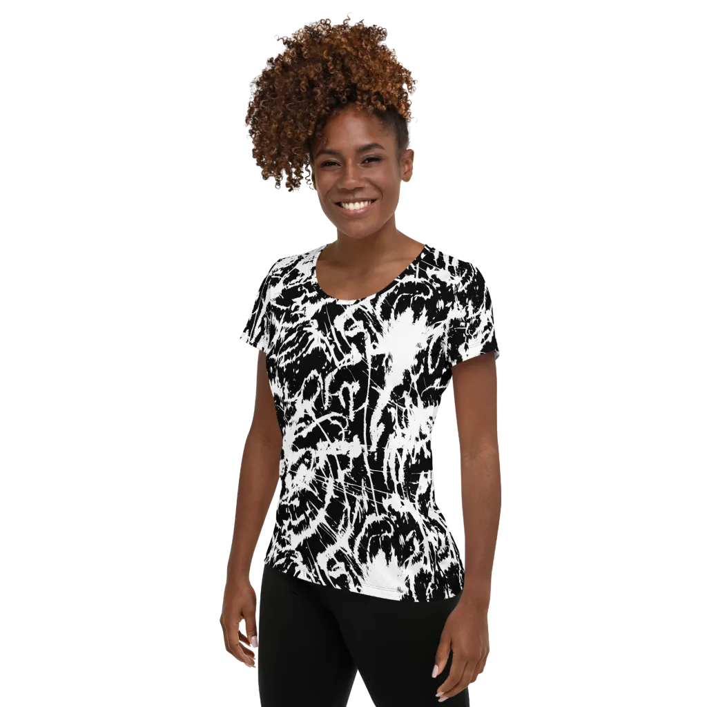 Monochrome Wild on Women's Athletic T-Shirt — Left