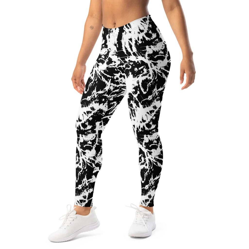 Monochrome Wild on Leggings — Left Front